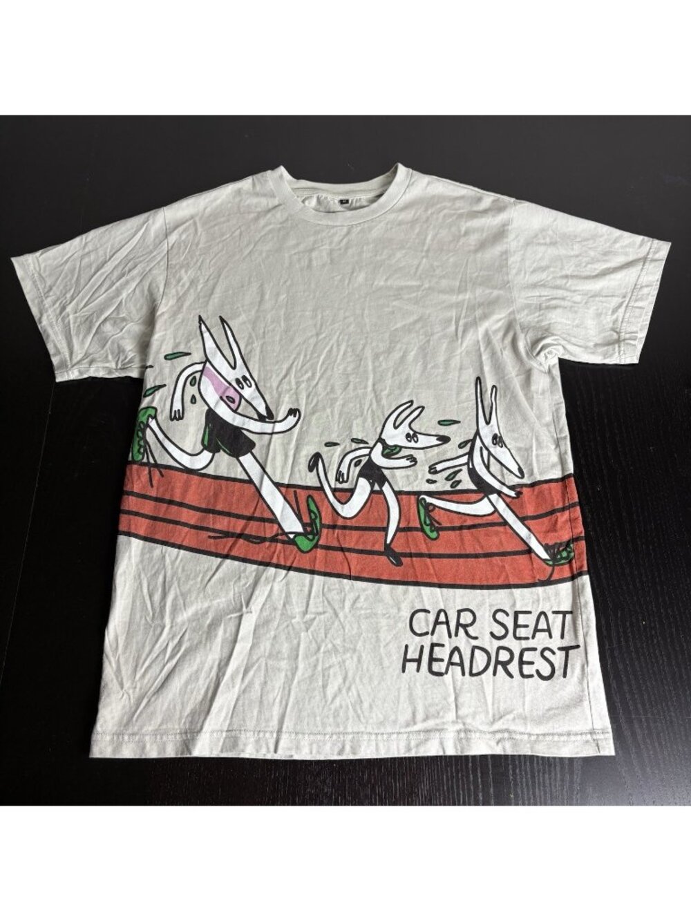 CAR SEAT HEADREST Mens M 'I Wanna Sweat' Light Gray Crewneck T-Shirt